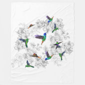 Spring Birds Fleece Deken (Voorkant)