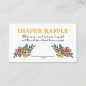 Spring Birds Luier Raffle Baby shower Informatiekaartje (Voorkant)