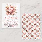 Spring Birds Nest Baby Shower Book Request Informatiekaartje (Voorkant / Achterkant)