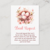 Spring Birds Nest Baby Shower Book Request Informatiekaartje (Voorkant)
