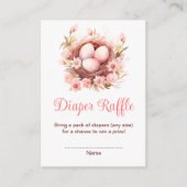 Spring Birds Nest Baby Shower Diaper Raffle Informatiekaartje (Voorkant)