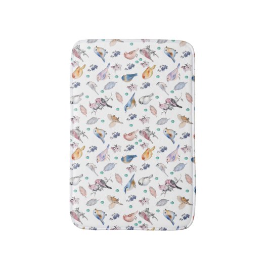 Spring Birds Pattern Badmat (Voorkant Verticaal)