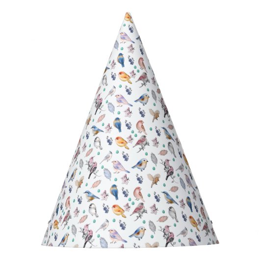 Spring Birds Pattern Feesthoedjes (Voorkant)