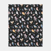 Spring Birds Pattern Fleece Deken (Voorkant)