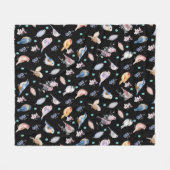 Spring Birds Pattern Fleece Deken (Voorkant (Horizontaal))