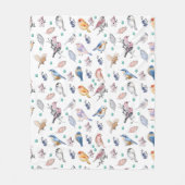 Spring Birds Pattern Fleece Deken (Voorkant)