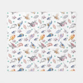 Spring Birds Pattern Fleece Deken (Voorkant (Horizontaal))