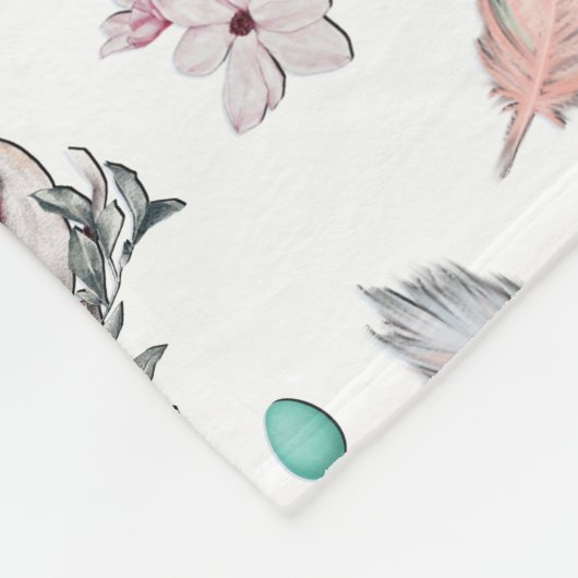 Spring Birds Pattern Fleece Deken (Hoek)