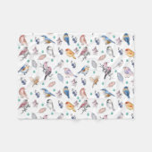 Spring Birds Pattern Fleece Deken (Voorkant (Horizontaal))