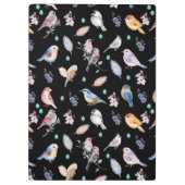 Spring Birds Pattern Klembord (Achterkant)