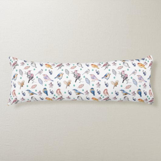 Spring Birds Pattern Lichaamskussen (Voorkant)
