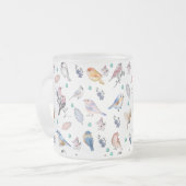 Spring Birds Pattern Matglas Koffiemok (Voorkant links)