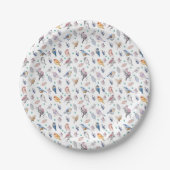 Spring Birds Pattern Papieren Bordje (Voorkant)