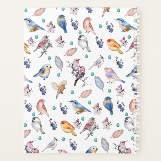 Spring Birds Pattern Planner (Achterkant)