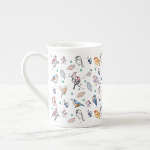 Spring Birds Pattern Porselein Kop