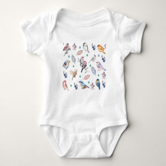 Spring Birds Pattern Romper (Voorkant)