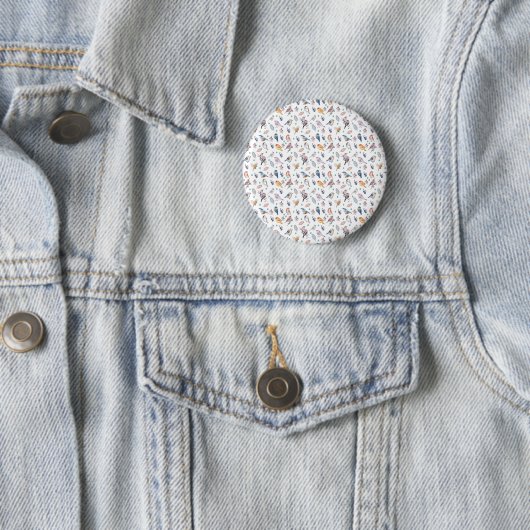 Spring Birds Pattern Ronde Button 5,7 Cm (In situ)