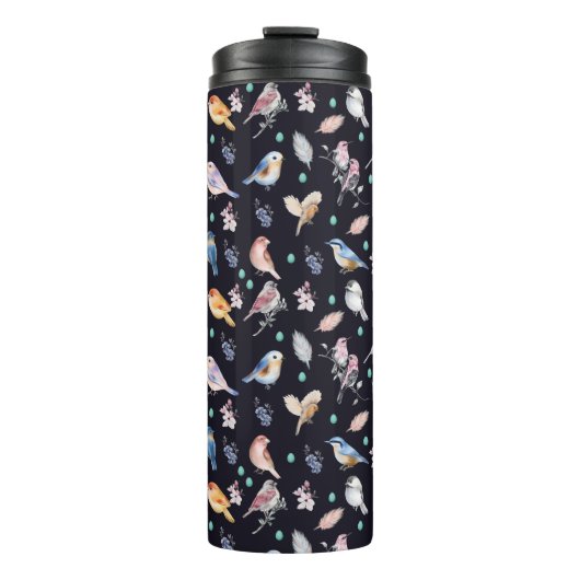 Spring Birds Pattern Thermosbeker (Voorkant)