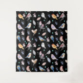 Spring Birds Pattern Wandkleed (Voorkant)