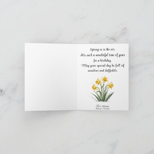 Spring Birthday Kaart voor Haar Naam toevoegen Gro (Binnen)