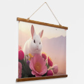 Spring Blessings Spring Easter Bunny Flowers Traps Hangend Wandkleed (Gebogen)
