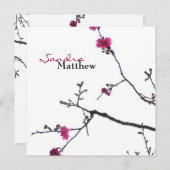 Spring Bliss/Blossoming Cherry Tree Wedding Kaart (Voorkant / Achterkant)