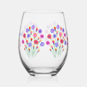 Spring Bloem Boeket Hand geschilderd 100e verjaard Wijnglas Zonder Voet