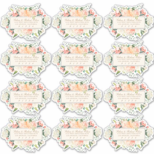 Spring Bloemen paar retour adreslabels Sticker (Voorkant)