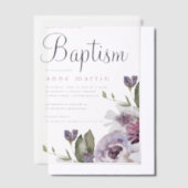 Spring Bloemen Paarse Bloemen Doop Vellum Uitnodigingen (Offset)