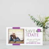 Spring Bloemen Pansies Save the Date Aankondiging (Staand voorkant)