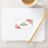 Spring Bloemen Roze Goud Adreslabel Etiket (Insitu)