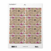 Spring Bloemen Rustiek Script Ei Karton Label (Full Sheet)