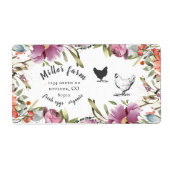 Spring Bloemen Rustiek Script Ei Karton Label (Voorkant)