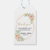 Spring bloesem blush gouden bruiloft gunst cadeau  cadeaulabel (Voorkant)