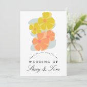 Spring Bloom Cosmos Hand Drawn Wedding Kaart (Staand voorkant)