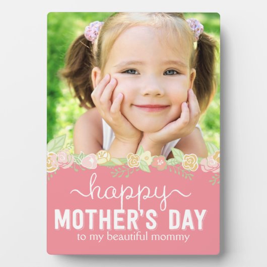 Spring Bloom Moederdag Custom Lijst Plaque Fotoplaat (voorkant)