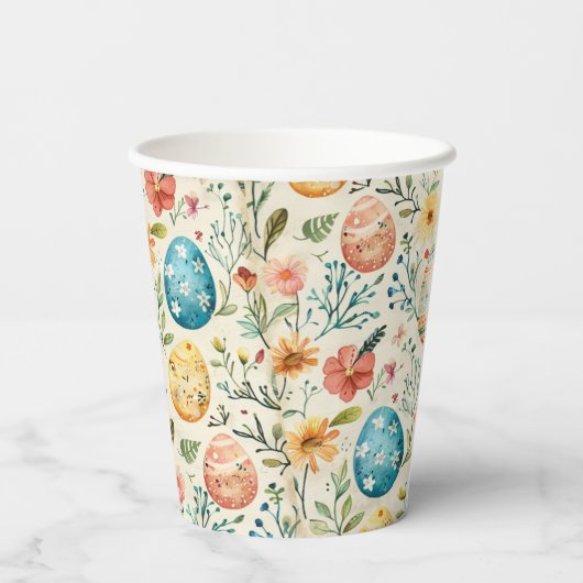 Spring Bloom Pasen 1 Papieren Bekers (Achterkant)