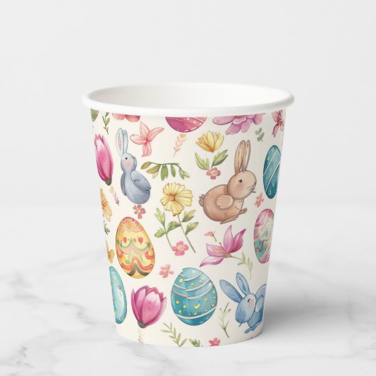 Spring Bloom Pasen 6 Papieren Bekers (Achterkant)