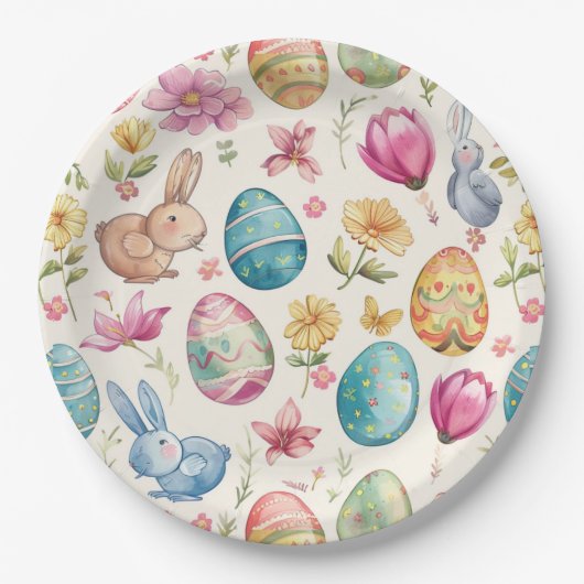 Spring Bloom Pasen 6 Papieren Bordje (Voorkant)