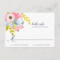 Spring Bloom Waterverf Floral Wedding RSVP