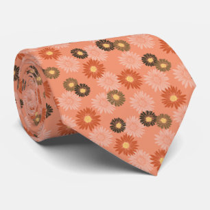Spring Blooms Daisy Floral Oranje tweezijdig Stropdas