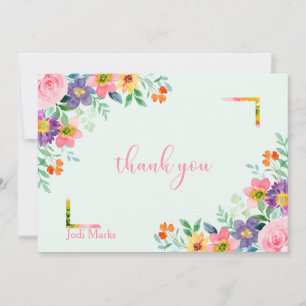 Spring Blooms Waterverf Note Card Bedankkaart