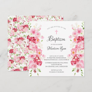Spring Blossom Baptisme Invitation Kaart