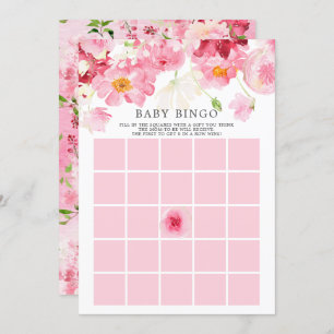 Spring Blossom BINGO Baby shower Game Kaart