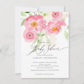 Spring Blossom Floral Baby shower Invitation Kaart (Voorkant)