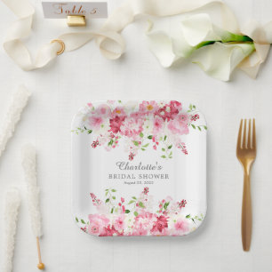 Spring Blossom Floral Vrijgezellenfeest Paper Bord