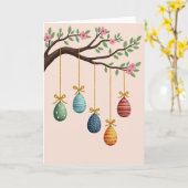 Spring Blossom Hanging Ornaments Card Kaart (Gele Bloem)