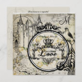 Spring Blossom onvoorwaardelijk Love Wedding Invit Kaart (Voorkant / Achterkant)