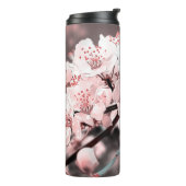 Spring Blossom Ornamental Illustration Pink Thermosbeker (Gedraaid links)