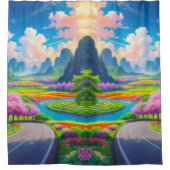 Spring Blossom Path - Schilderachtig Douchegordijn (Voorkant)